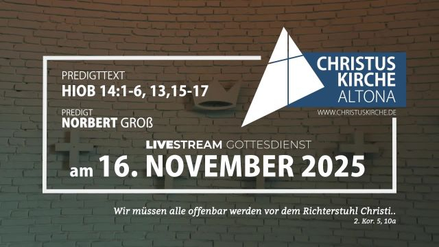 Gottesdienst am 16. November 2025 aus der Christuskirche Hamburg Altona