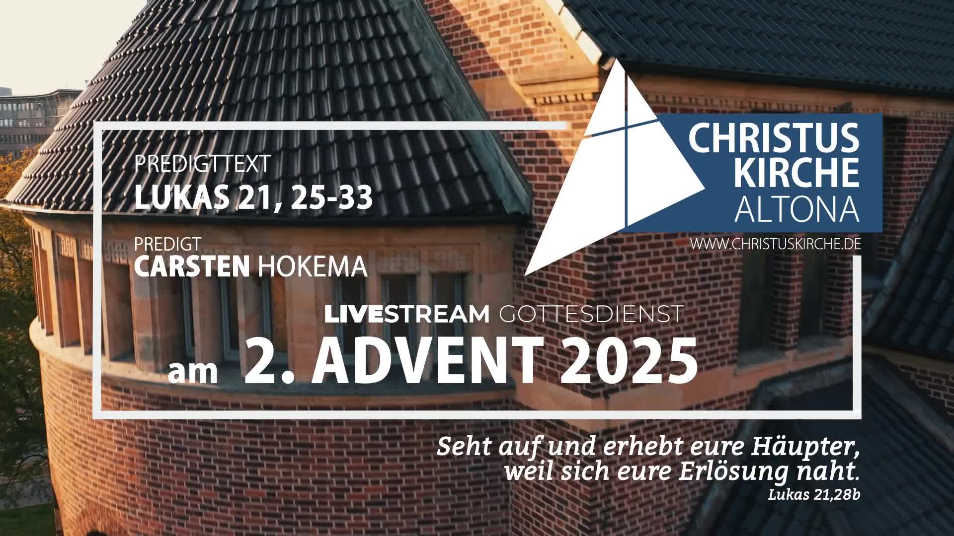 Gottesdienst am 2. Advent 2025 aus der Christuskirche Hamburg Altona